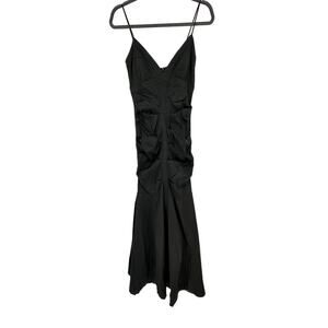 Xscape Floor Length Black Formal Dress with Ruching Strapless Formal Size 4